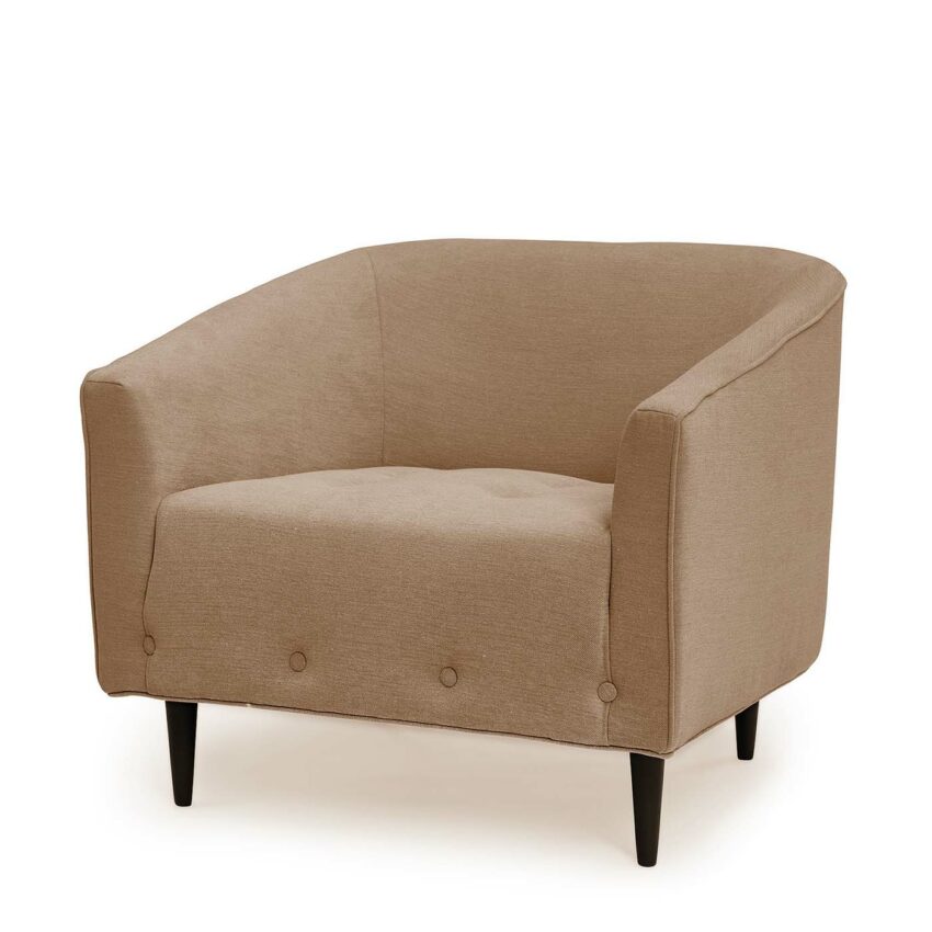 Carla Elephant is a comfortable armchair in light brown chenille from Melimeli