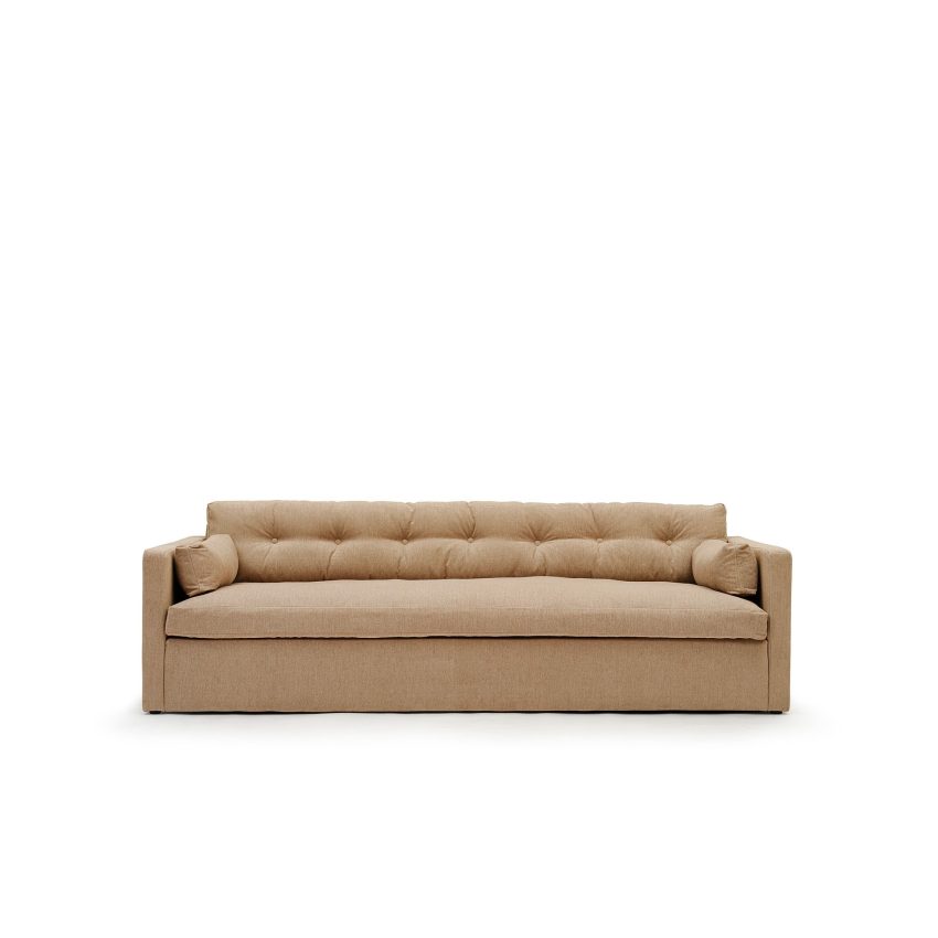 Dahlia 3-Seater Elephant is a light brown chenille sofa from Melimeli