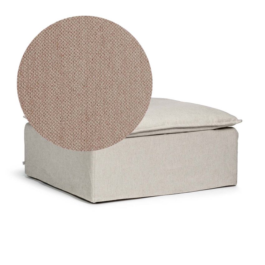 Luca Footstool Elephant is a square footstool in light brown chenille from Melimeli