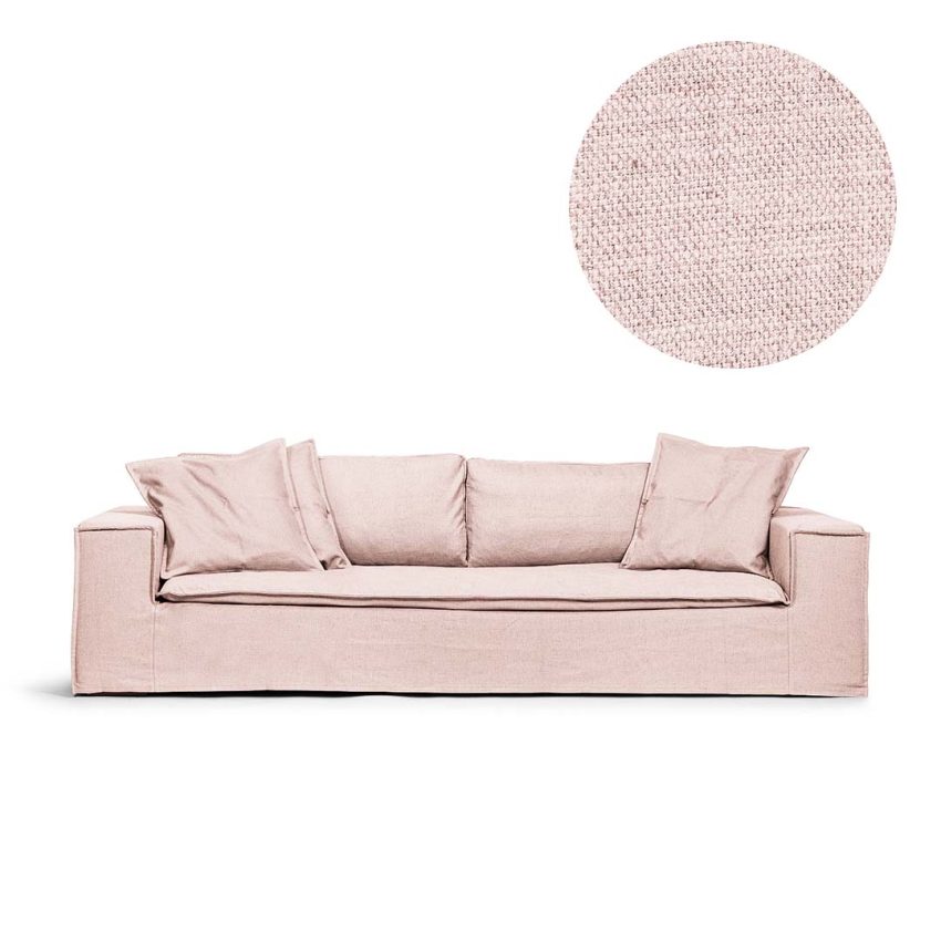 Upholstery in pink linen for Luca 3-Seater from Melimeli