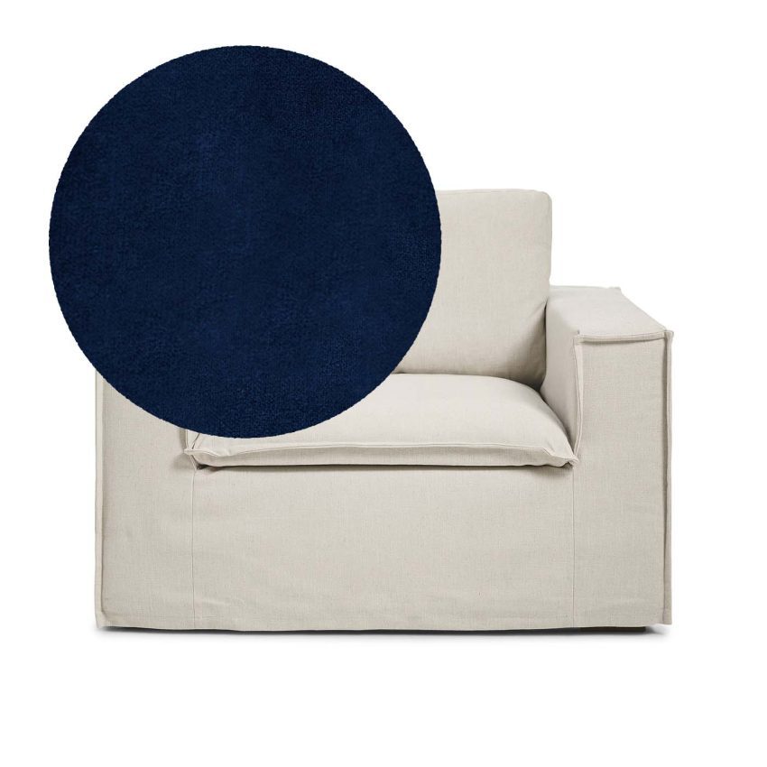Luca Armchair Deep Blue is a spacious armchair in dark blue velvet from Melimeli