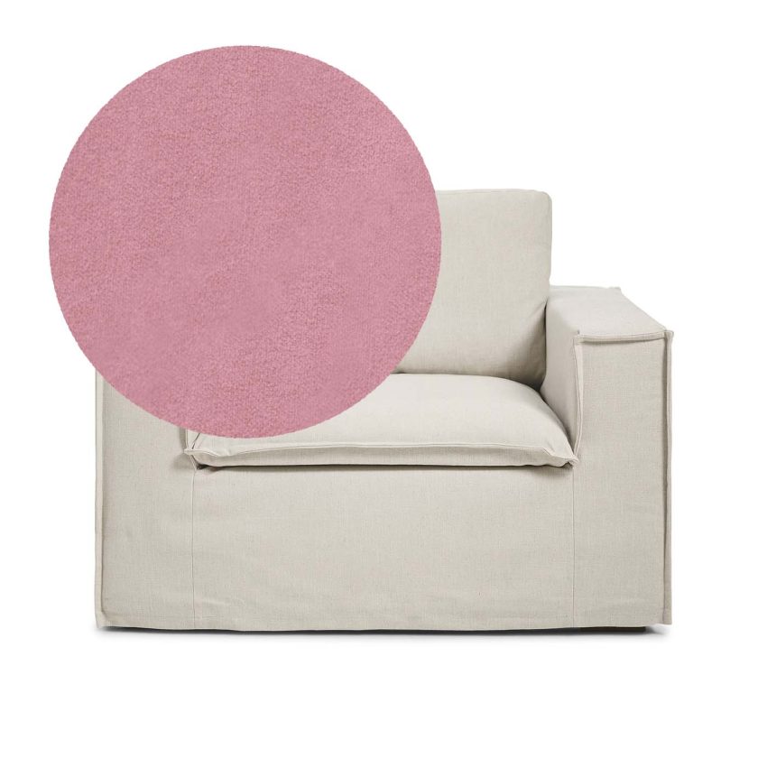 Luca Armchair Dusty Pink is a spacious armchair in pink velvet from Melimeli