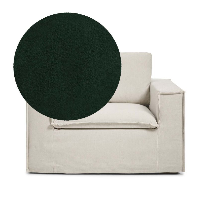 Luca Armchair Emerald Green is a spacious armchair in dark green velvet from Melimeli