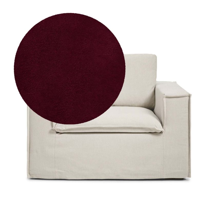Luca Armchair Ruby Red is a spacious armchair in red velvet from Melimeli