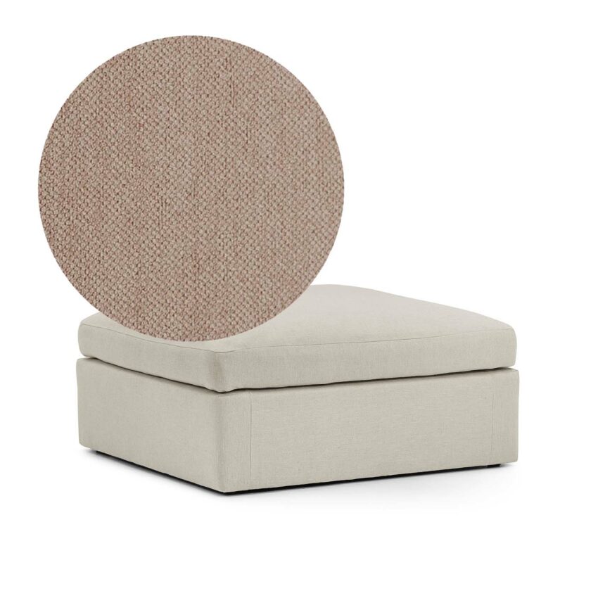 Lucie Footstool Elephant is a square footstool in light brown chenille from Melimeli