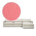 Lucie Grande 3-seater sofa (with footstool) Coral