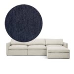 Lucie Grande 3-seater sofa (with footstool) Midnight