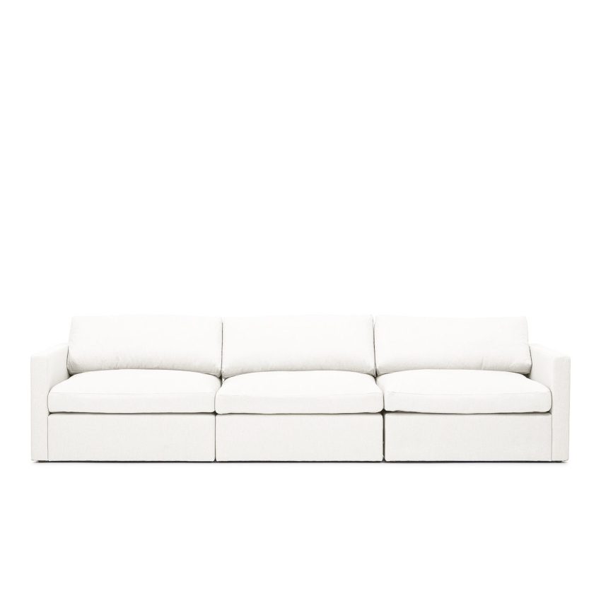 Lucie Grande 3-Seat Sofa True White is a modular sofa in white linen from Melimeli