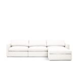 Lucie Grande 3-seater sofa (with footstool) True White