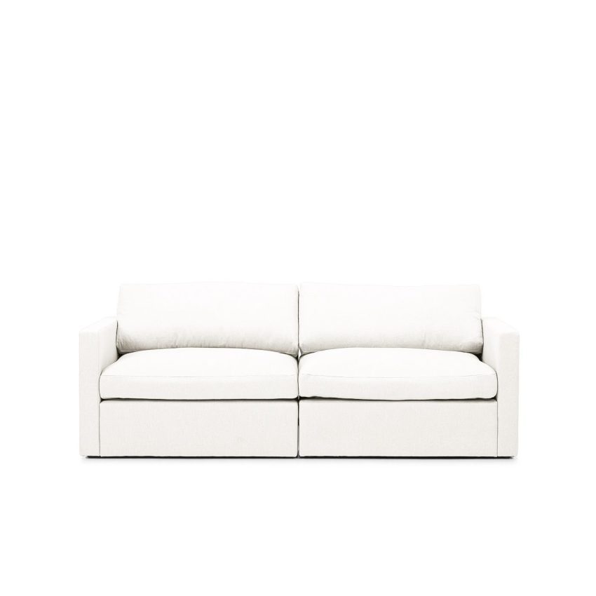 Lucie Grande 2-Seater Sofa True White is a modular sofa in white linen from Melimeli