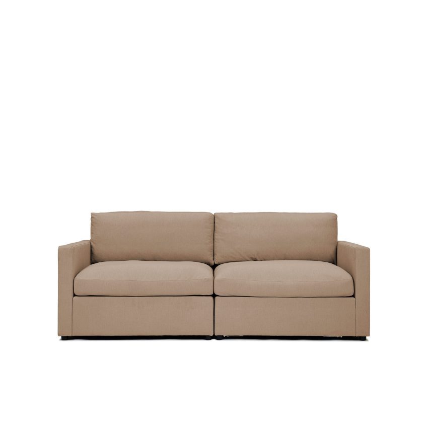 Lucie 2-seater sofa in brown beige chenille from Melimeli