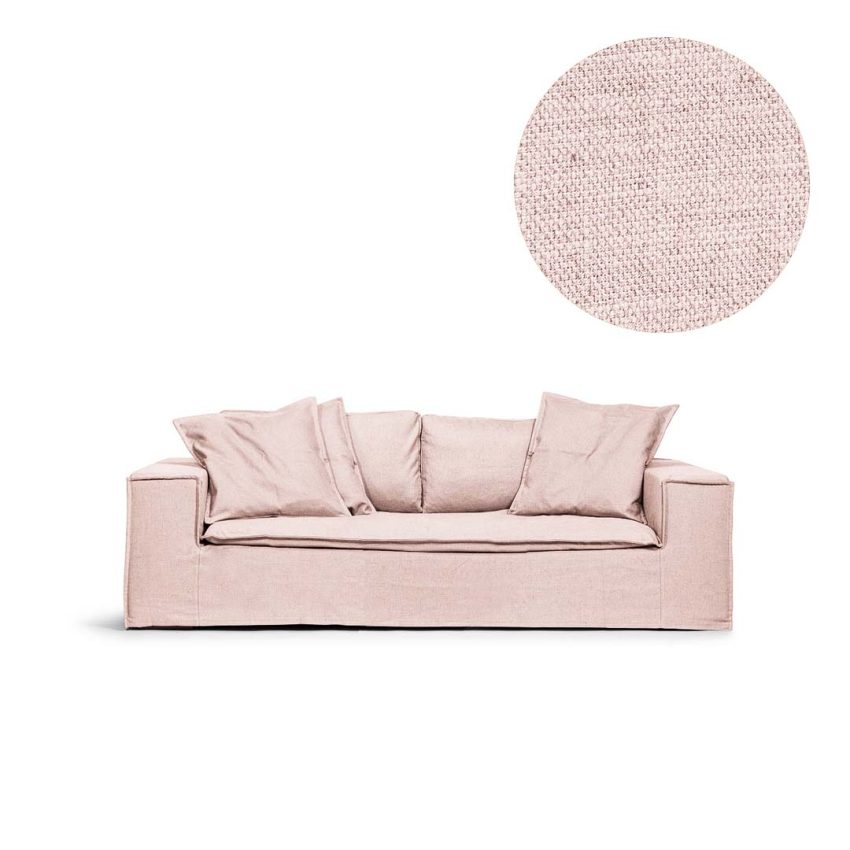 Upholstery in pink linen for Luca 2-Seater from Melimeli