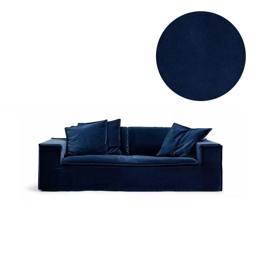 Dark blue velvet upholstery for Luca 2-Seater from Melimeli