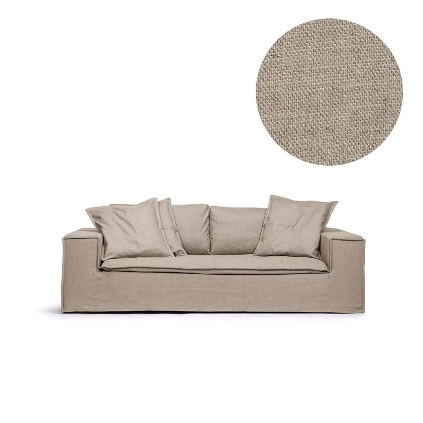 Upholstery in Khaki linen for Luca 2-Seater from Melimeli