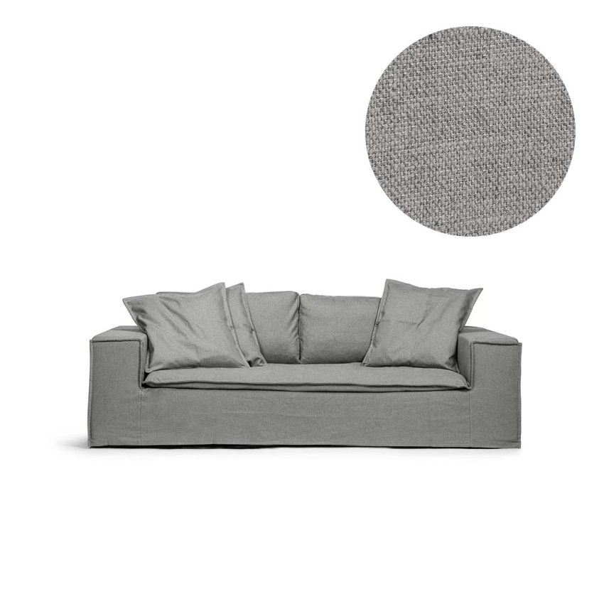 Upholstery in grey linen for Luca 2-Seater from Melimeli