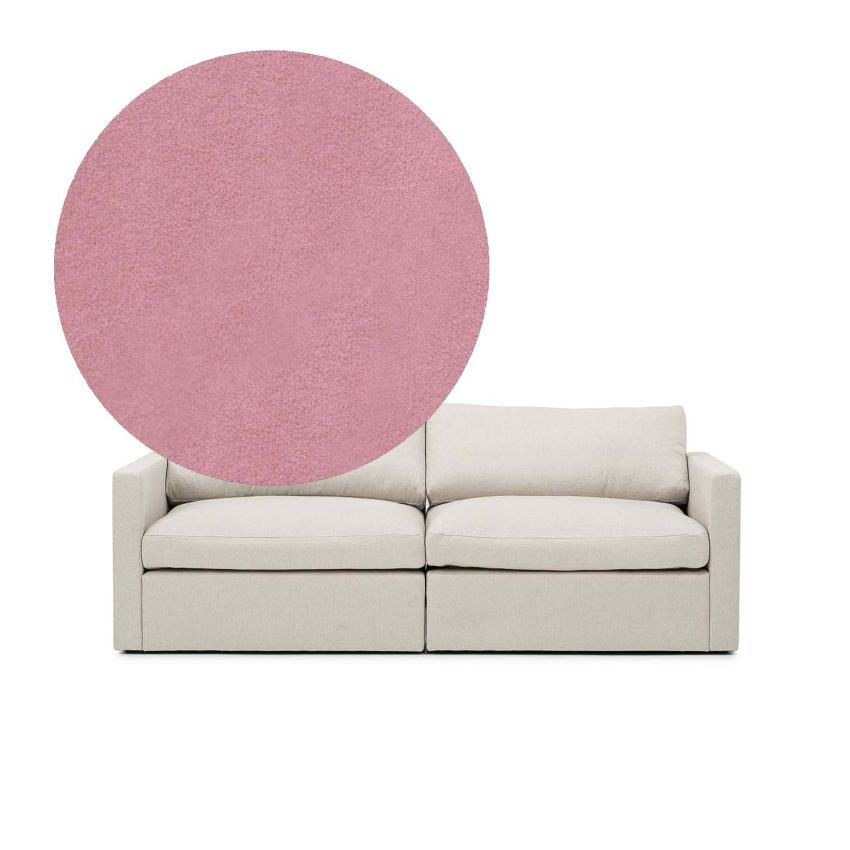 Lucie 2-Sitssoffa Dusty Pink är en rymlig soffa i rosa sammet från Melimeli