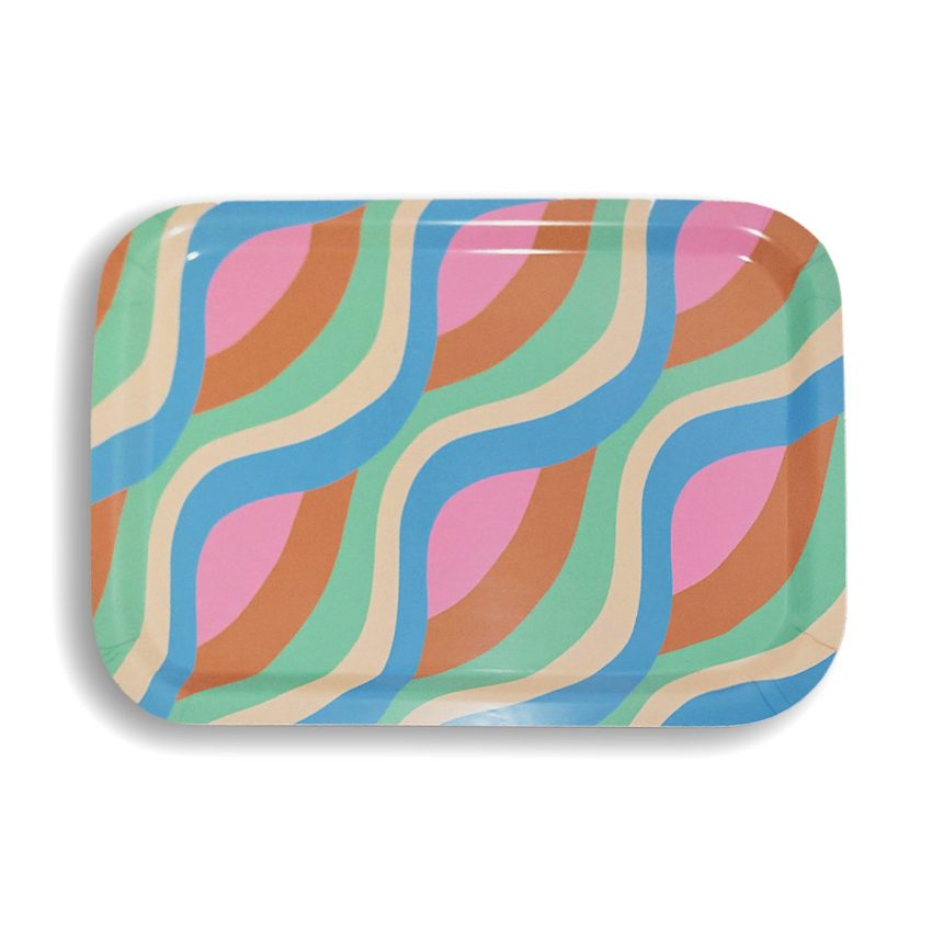 Tray Wave is a moulded tray from MELIMELI with pattern from Rixo