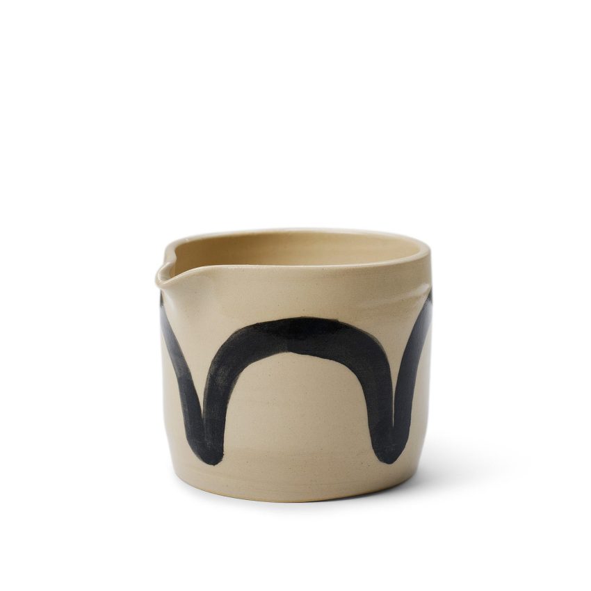 Milkman Waves Black is a handmade ceramic jug from Melimeli
