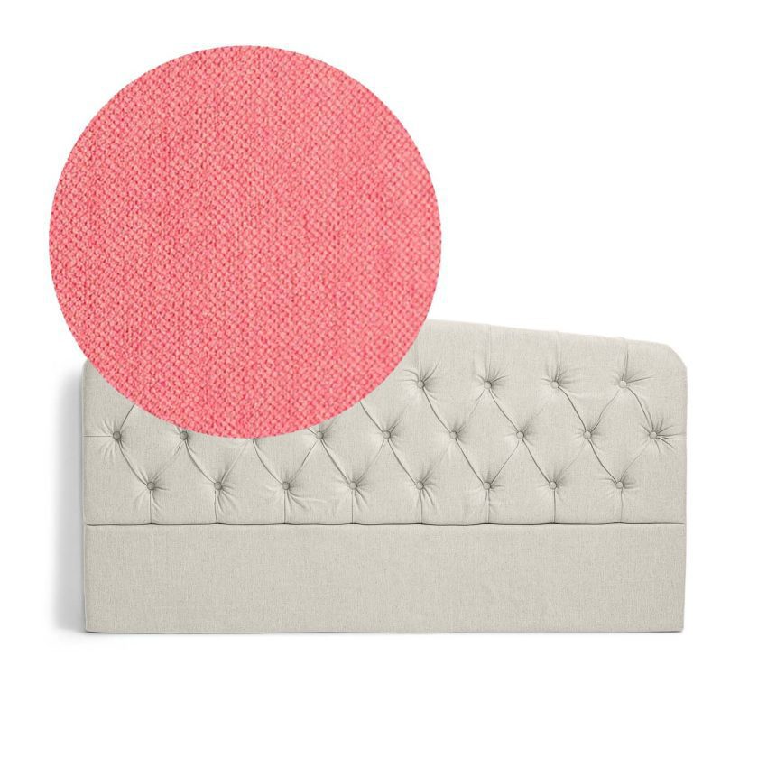 Darling headboard Coral is an upholstered headboard in coral red chenille from Melimeli
