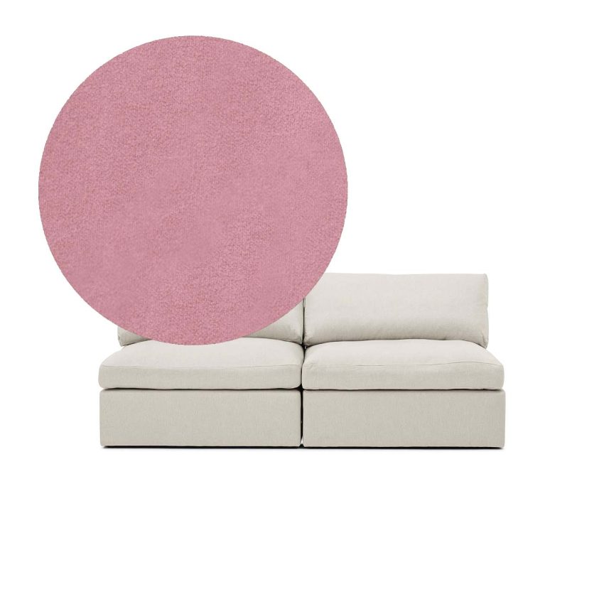 Lucie 2-Seater Sofa (without armrest) Dusty Pink is a spacious sofa in pink velvet from Melimeli