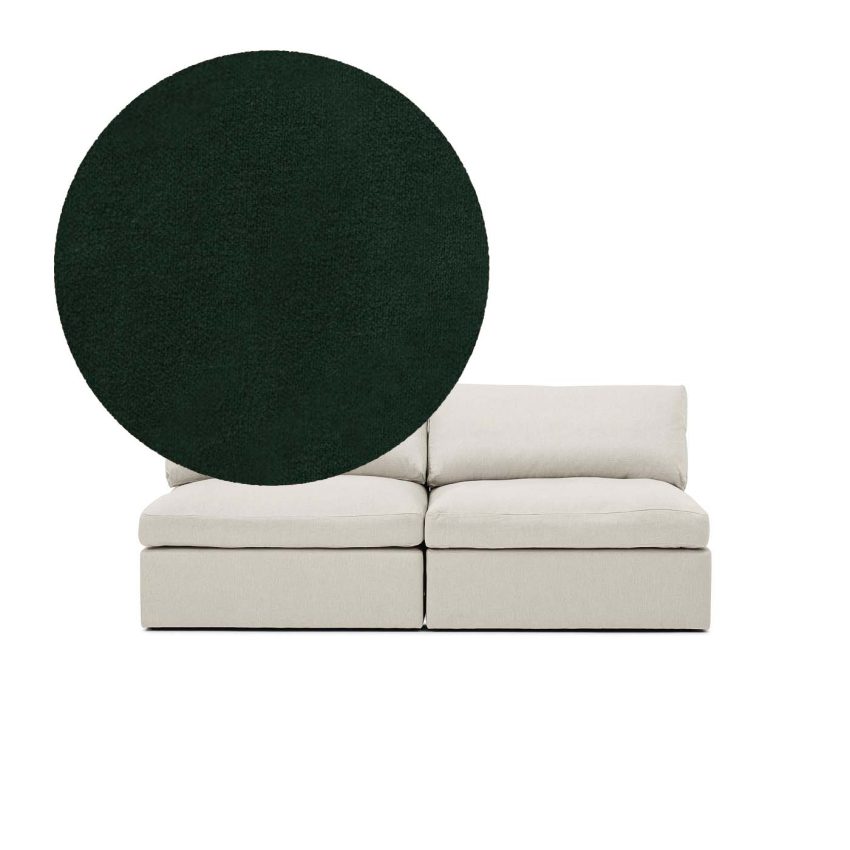 Lucie 2-Seat Sofa (without armrest) Emerald Green is a spacious sofa in green velvet from Melimeli