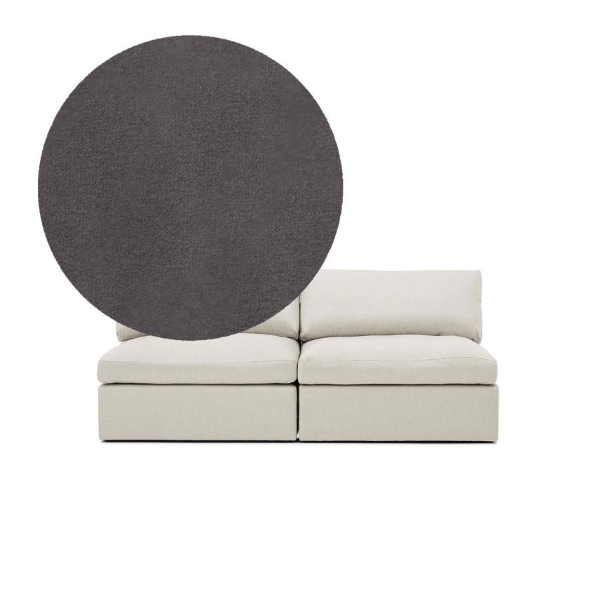 Lucie 2-Seater Sofa (without armrest) Greige is a spacious sofa in grey velvet from Melimeli
