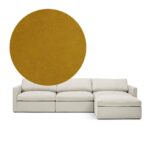 Lucie Grande 3-seater sofa (with footstool) Amber