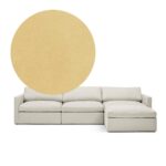 Lucie Grande 3-seater sofa (with footstool) Cream