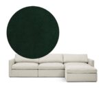 Lucie Grande 3-seater sofa (with footstool) Emerald Green