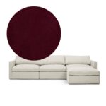 Lucie Grande 3-seater sofa (with footstool) Ruby Red