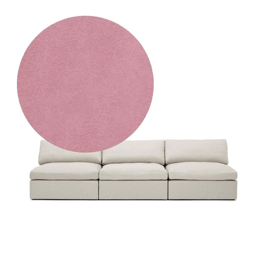 Lucie 3-seters sofa (uten armlener) Dusty Pink er en romslig sofa i rosa fløyel fra Melimeli