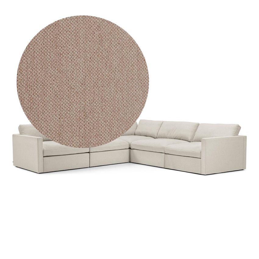 Lucie 5-Seat Sofa Elephant is a spacious sofa in light brown chenille from Melimeli