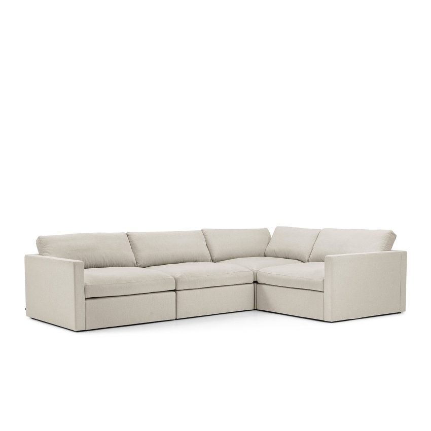 Beige linen corner sofa from Melimeli