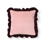 Kuddfodral Volang Dusty Pink/Ruby Red 50×50 cm
