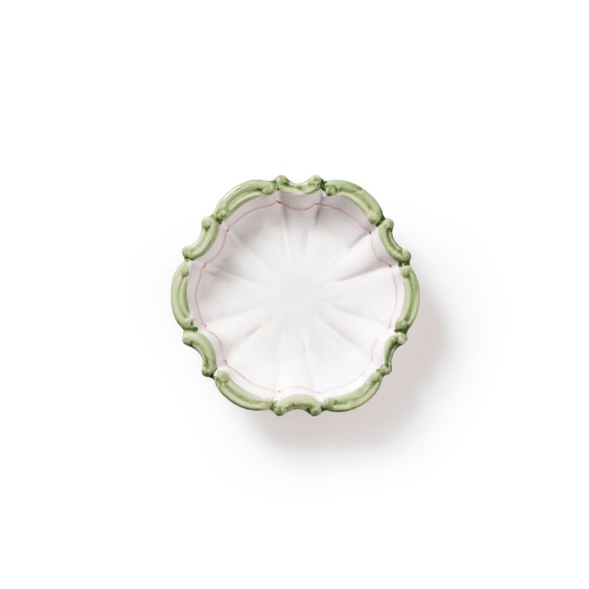 Gabriella liten skål 17 cm grønn/rosa